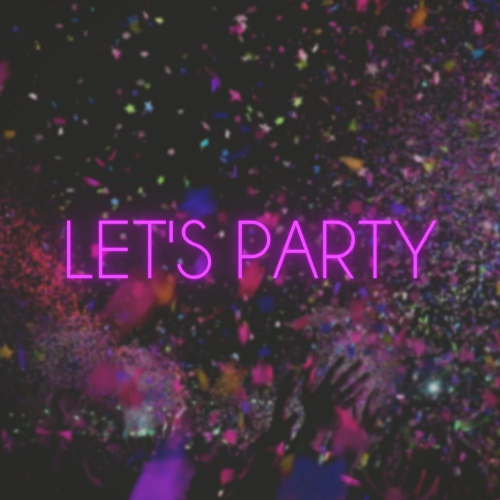 Let's Party Led Neon Sign - Placas de néon para celebrações feitas em Londres