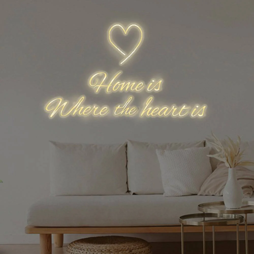 Home is where the heart is LED Neon Sign - Planet Neon Made in London Neon Signs