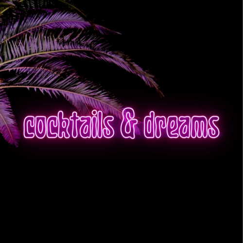 Panneau néon LED Cocktails and Dreams - Fabriqué à Londres Enseignes néon pour pubs et clubs