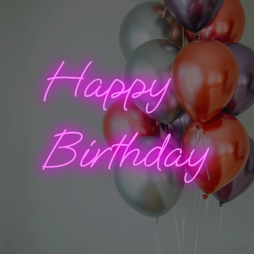 Happy Birthday LED Neon Sign - Made in London Party Neon Signs