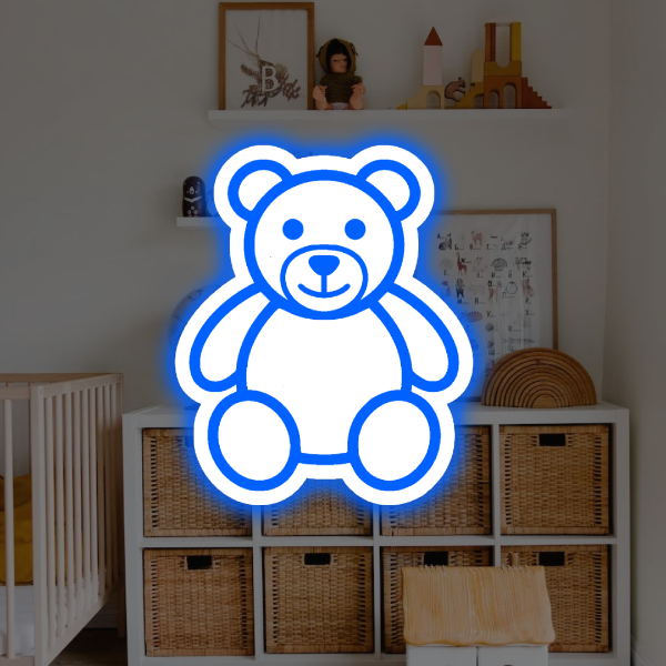 Bamse bagbelyst LED neonskilt