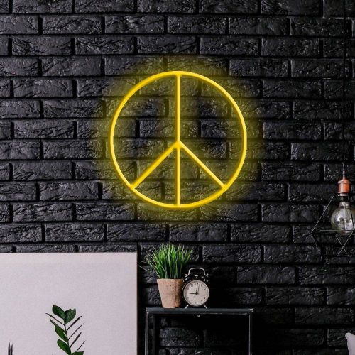 Panneau néon LED Peace - Fabriqué à Londres Enseignes néon emoji