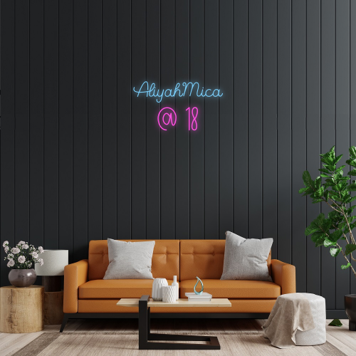 Tilpasset neonskilt com 3 linhas personalizadas - laget i London - redaktør online - ledet neonlys