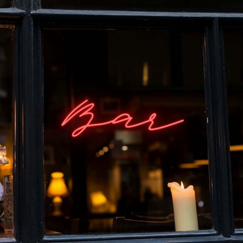 Panneau néon LED Bar Script - Fabriqué à Londres Enseignes néon pour pubs et clubs