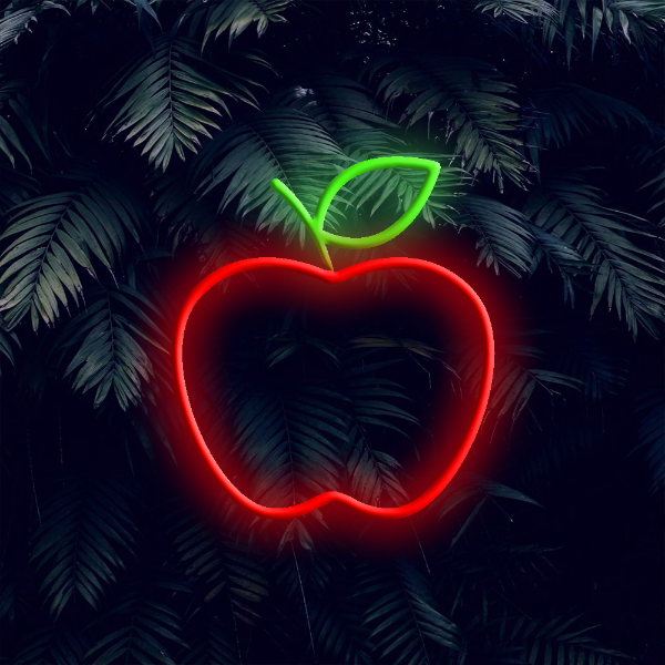 Apple -LED -Neonschild - Hergestellt in London Food Restaurants Neon Schilder