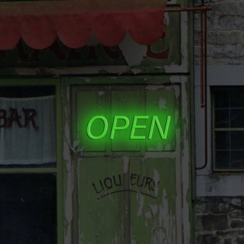 Letreiro de neon LED Open Caps - Letreiros de neon para restaurantes feitos em Londres