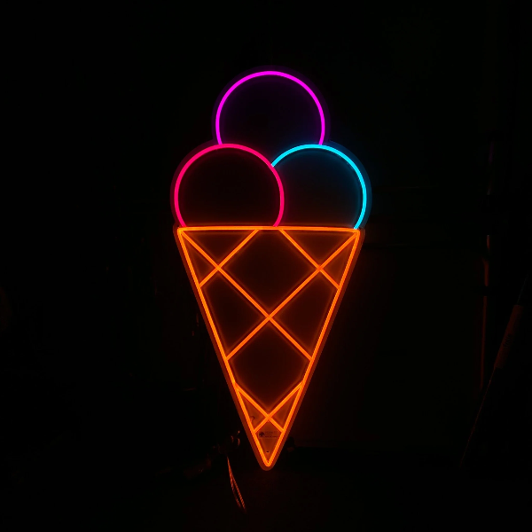 Letreiro de neon LED para sorvetes - Made in London Food Restaurants Letreiros de neon