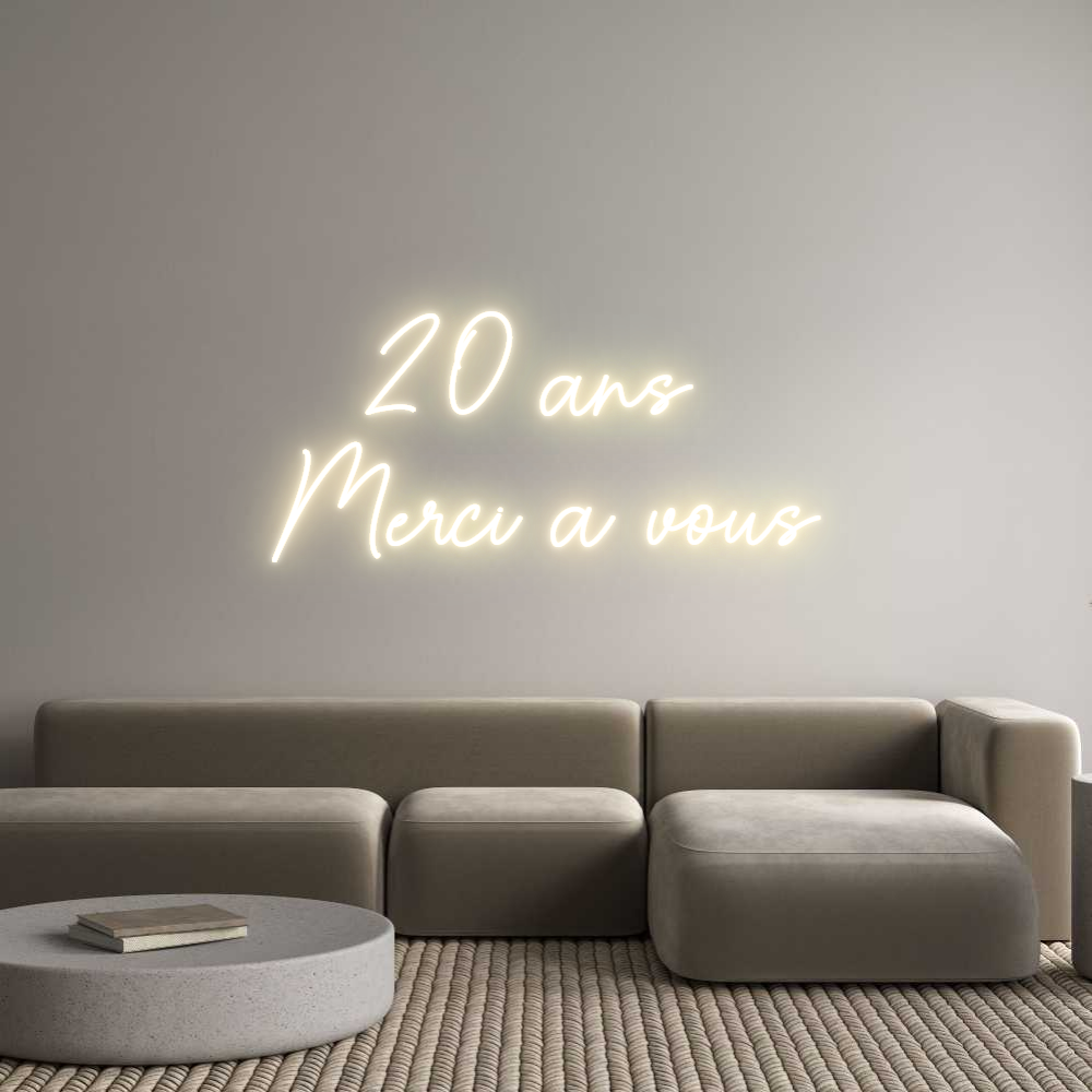 Custom Neon Sign Online Editor 20 ans 
Merc...