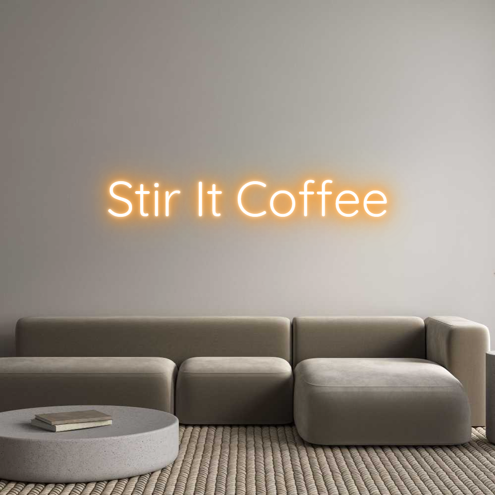 Editor online di insegne al neon personalizzate Stir It Coffee