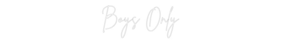 Egendefinert neonskilt på nettredaktør kun for gutter