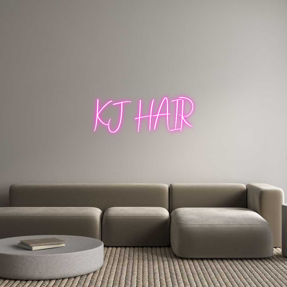 Editor on-line de letreiros de neon personalizados KJ HAIR