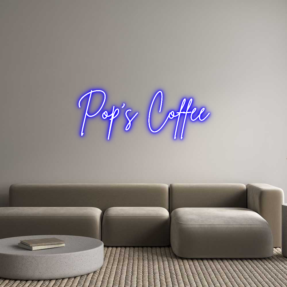 Custom Neon Sign Online Editor Pop's Coffee