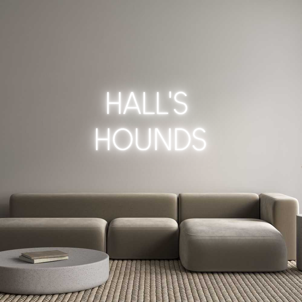 Editor online di insegne al neon personalizzate HALL'S 
SEGUGI
