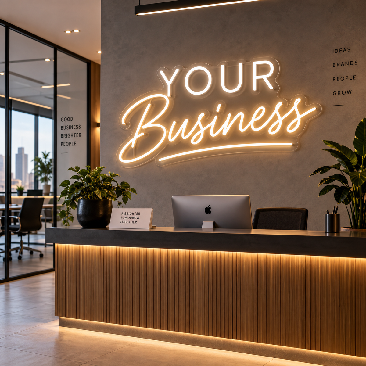 Insegna al neon con barra personalizzata - Designer AI
