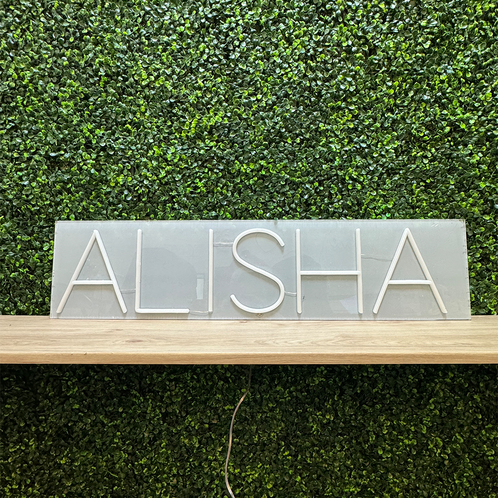 Placa de néon LED Alisha RS - fabricada em Londres