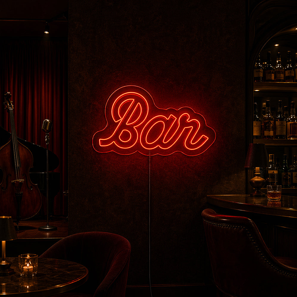 Bar -Drehbuch -Umriss LED -Neonzeichen - Hergestellt in London Club Pub Neon Signs