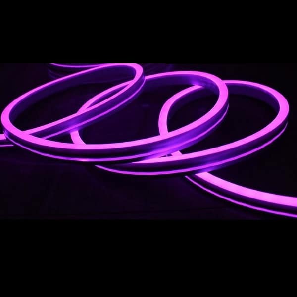 Bande néon LED double face violette 8 x 16 mm, intensité variable, 12 V