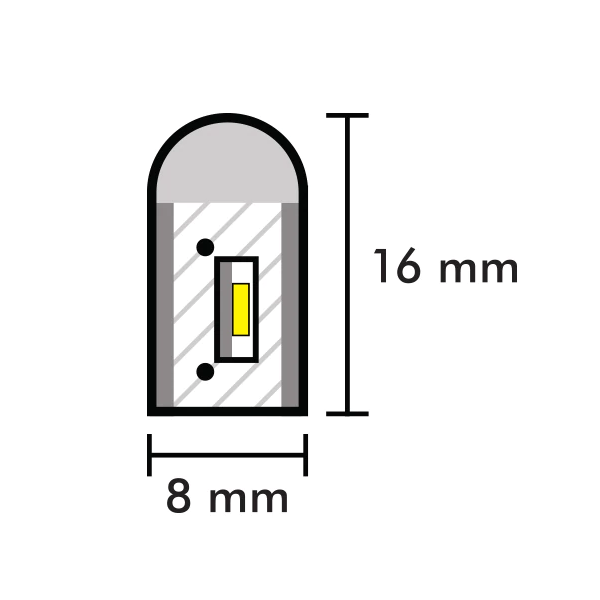 Striscia luminosa 8x16mm