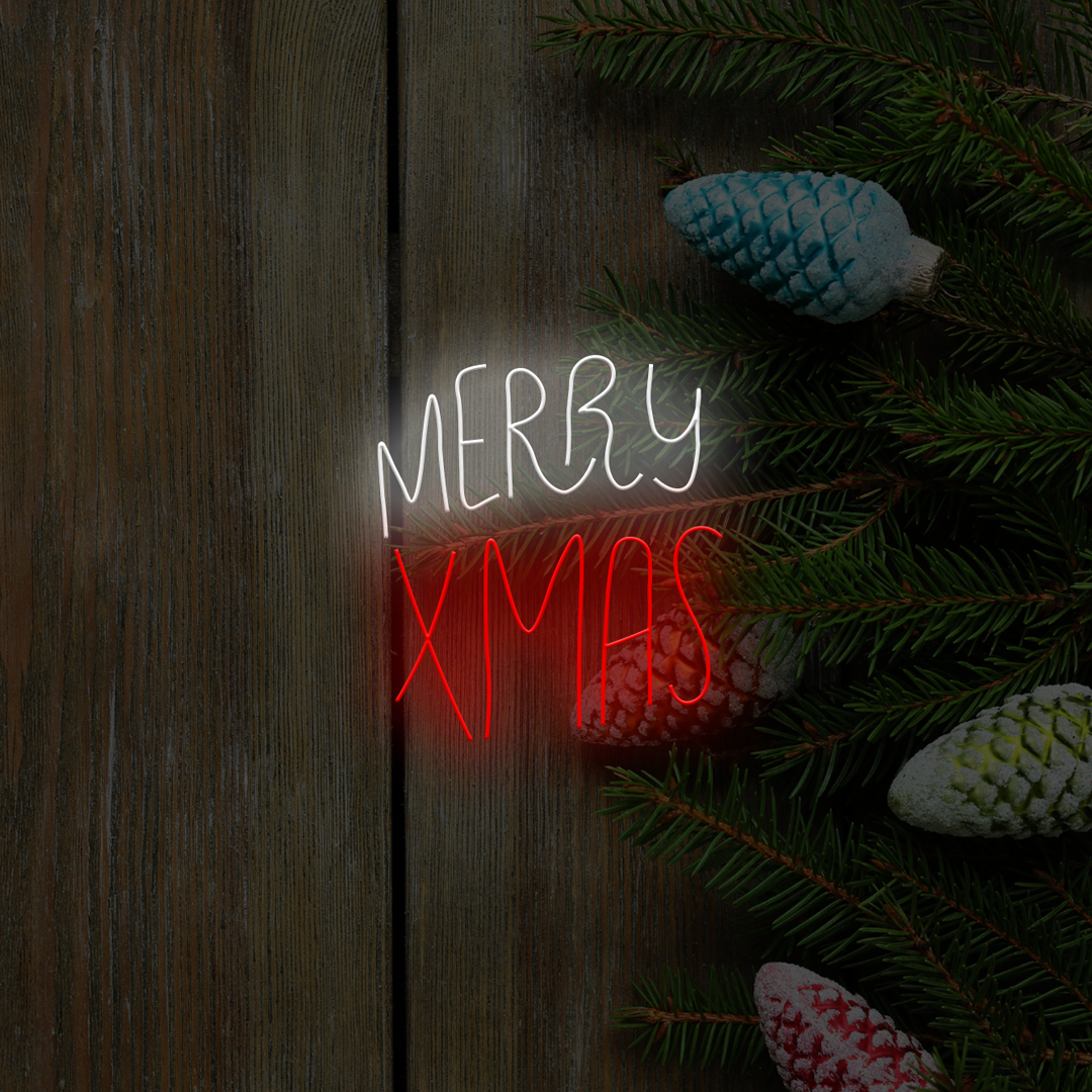 Merry Xmas LED Neon Sign - Made in London Christmas Neon Signs