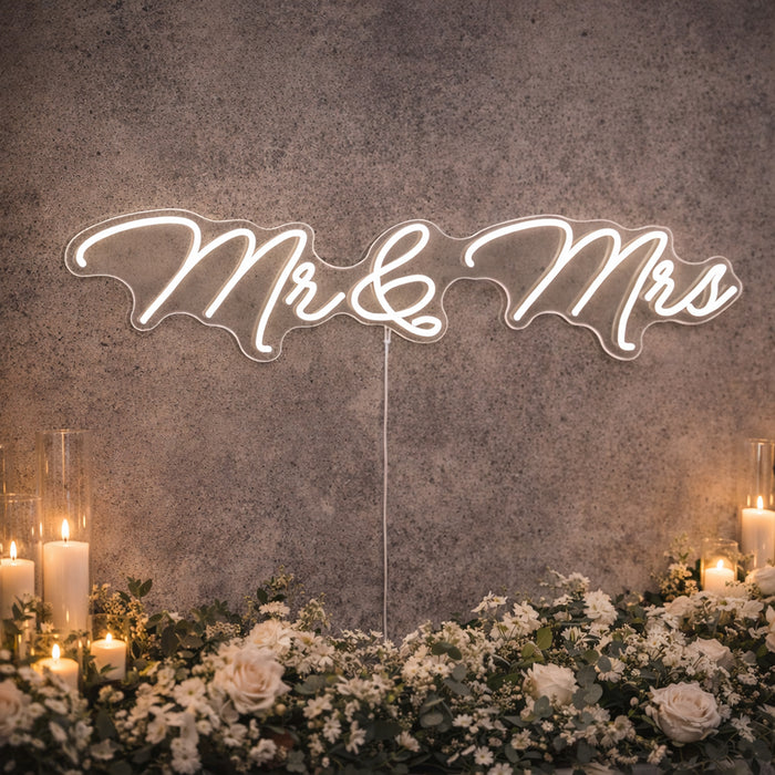 Mr & Mrs LED Neon Sign - Made in London Wedding Neon Signs
