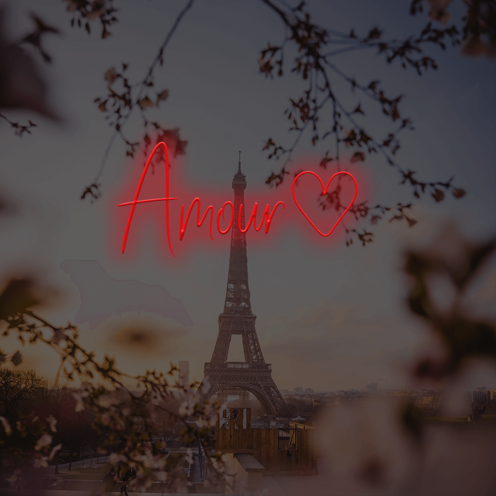 Amour French LED Neon Sign - Lavet i London Neon Skilte