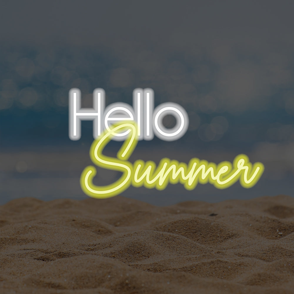 Hello Summer LED Neon Sign - Made in London Inspirational Neon Signs