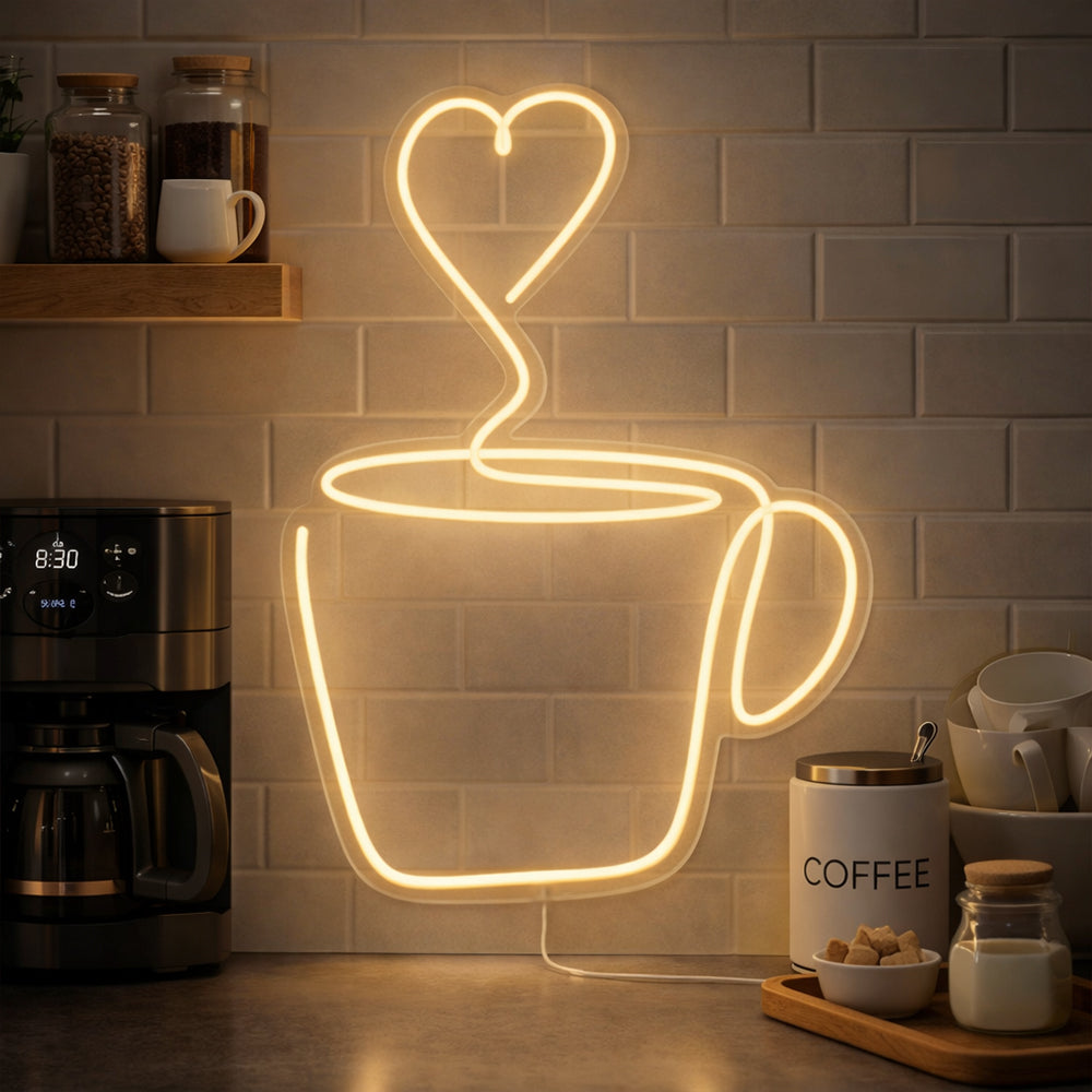 Warme kop koffie - LED-neonreclame Gemaakt in Londen