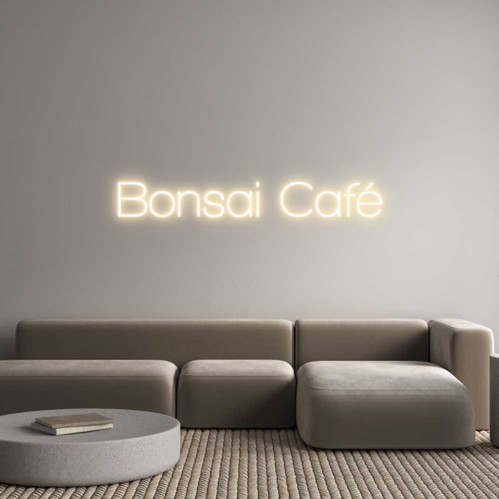 Editor on-line de letreiros neon personalizados Bonsai Café