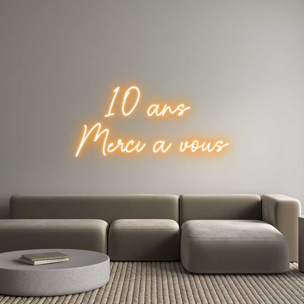 Custom Neon Sign Online Editor 10 ans 
Merc...