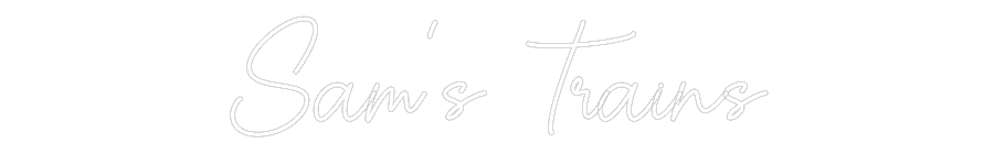 Egendefinert neonskilt på nettredaktør Sam's Trains