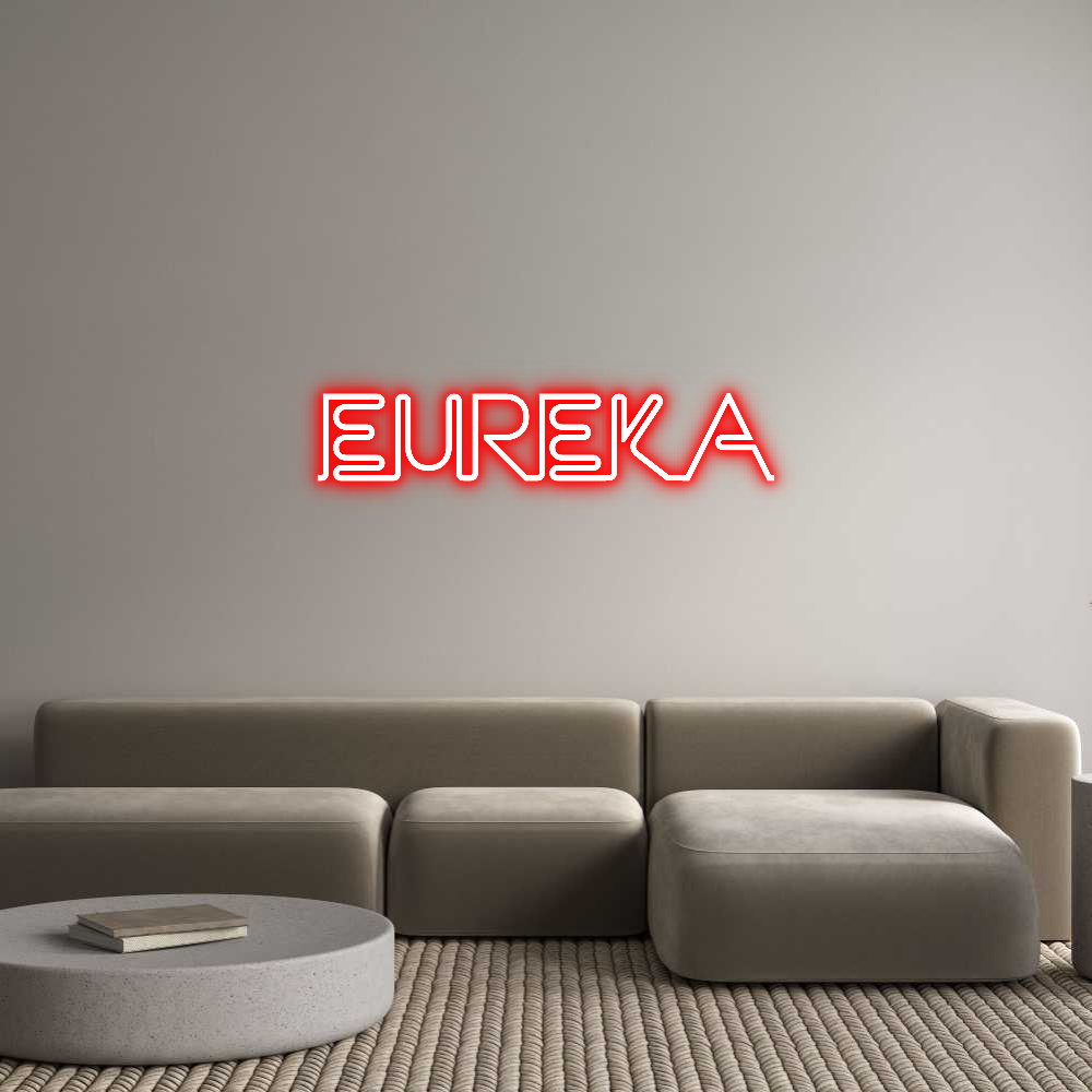 Editor online de letreiro neon retroiluminado personalizado EUREKA