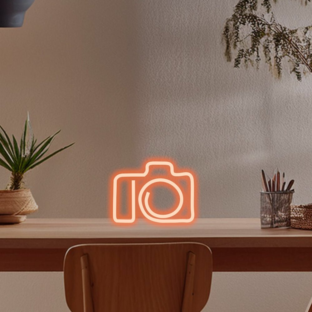 Camera LED Desktop Neon Sign - Planet Neon Made in London Neon Signs - Planet Neon
