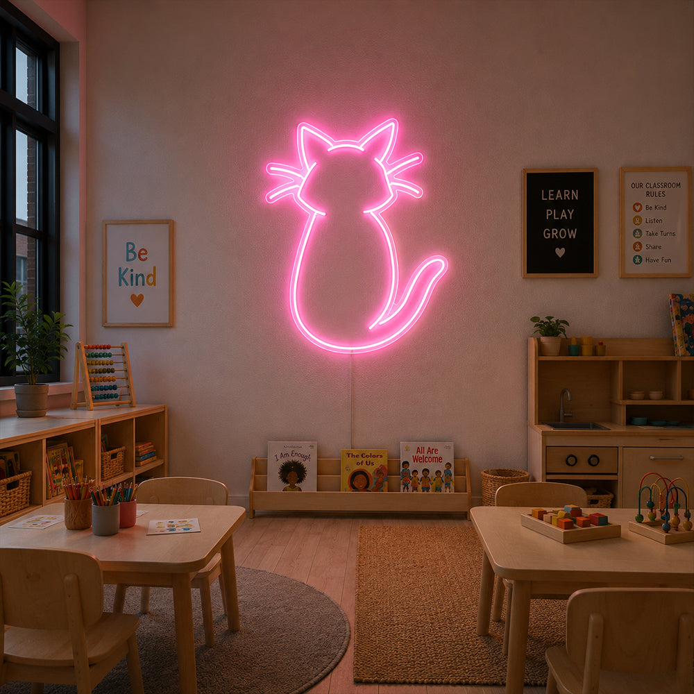 Cat Led Neon Sign - Planet Neon Made a London Neon Signs
