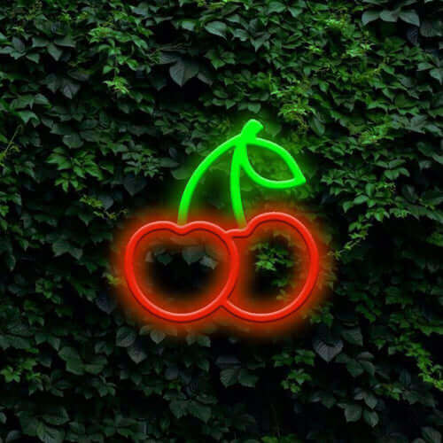 Cherries LED Neon Sign - Made in London Food Restaurants Neon Signs