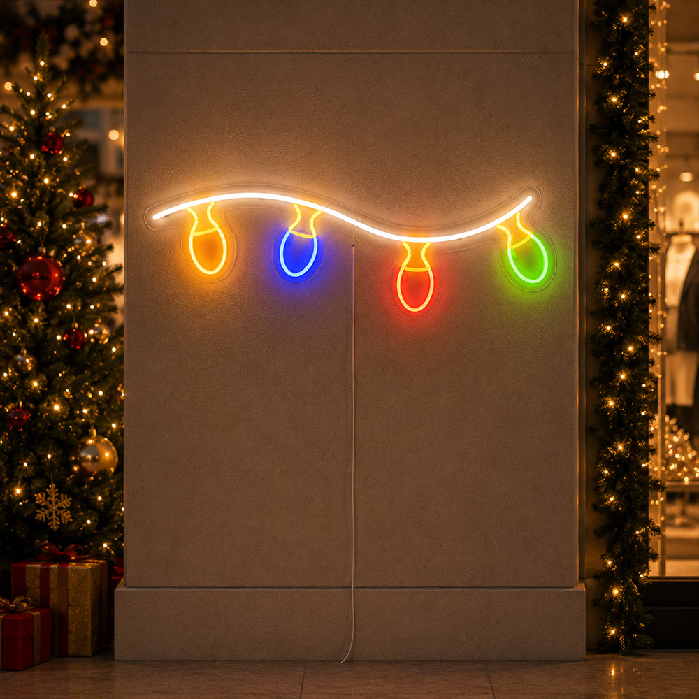 Letrero de neón LED con luces navideñas - Letreros de neón navideños hechos en Londres