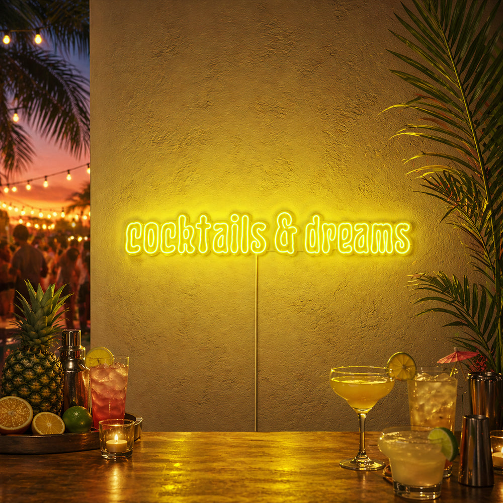 Cocktails och drömmar ledde neonskylt - Made in London Club Pub Neon Signs
