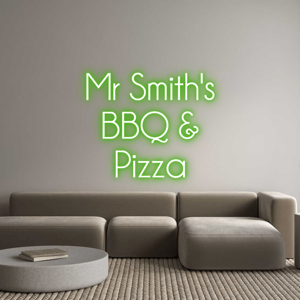 Custom Neon Sign Online Editor Mr Smith's BBQ... - Planet Neon