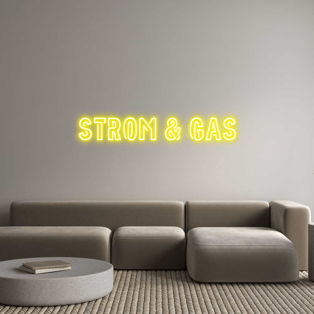Custom Neon Sign Online Editor STROM & GAS - Planet Neon