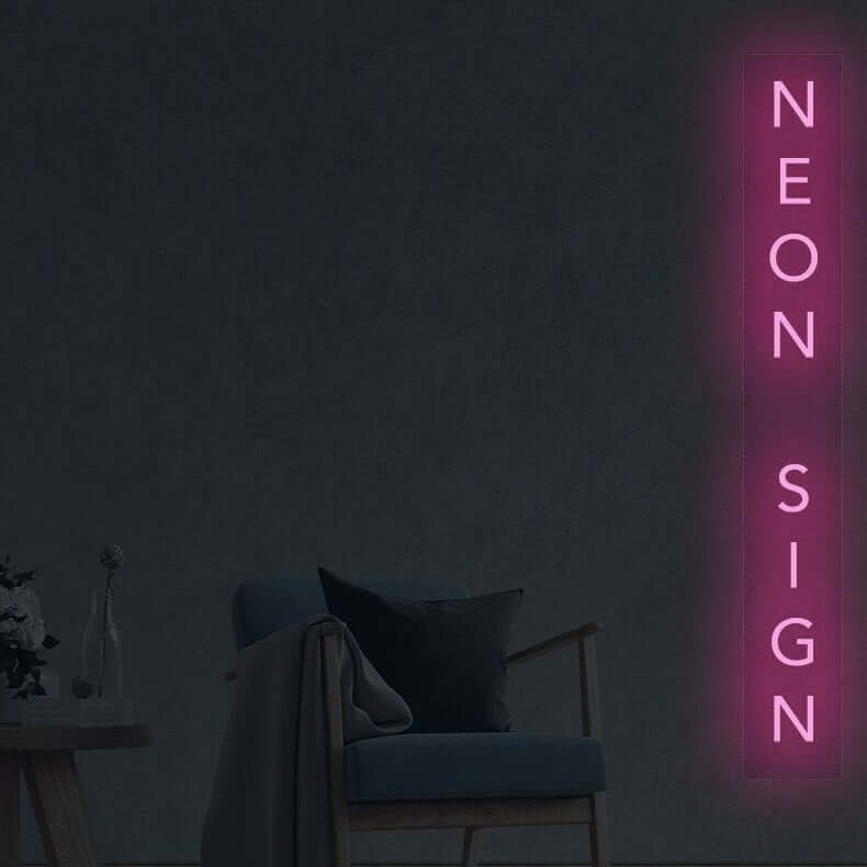 علامة النيون الرأسية المخصصة - محرر عبر الإنترنت - مصنوع في لندن - ضوء NEON LED