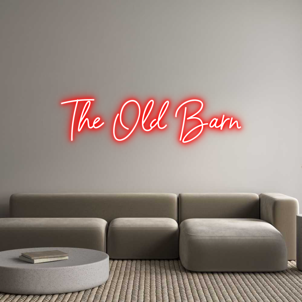 Aangepaste neonreclame online-editor The Old Barn