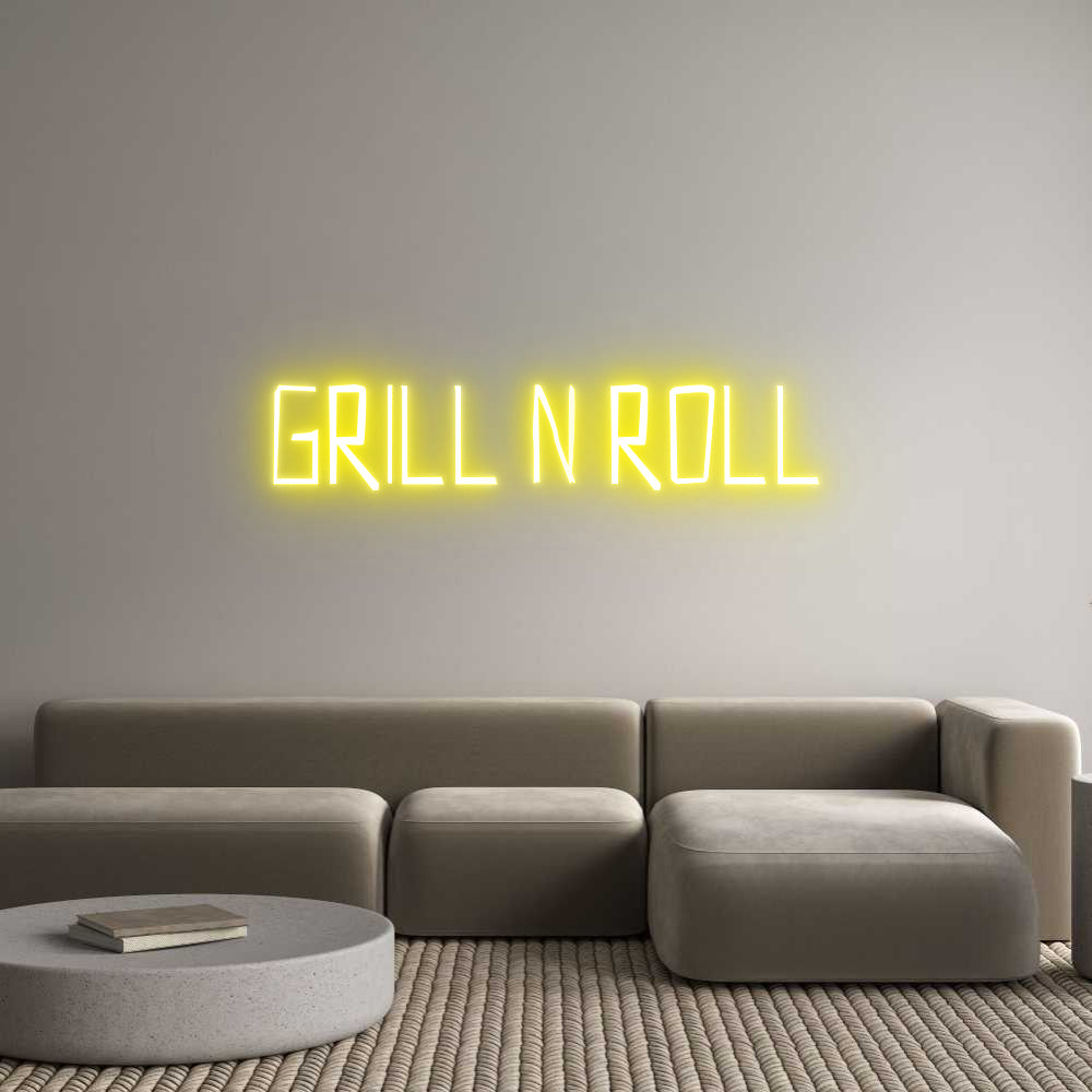 Editor en línea de letreros de neón personalizados Grill n Roll