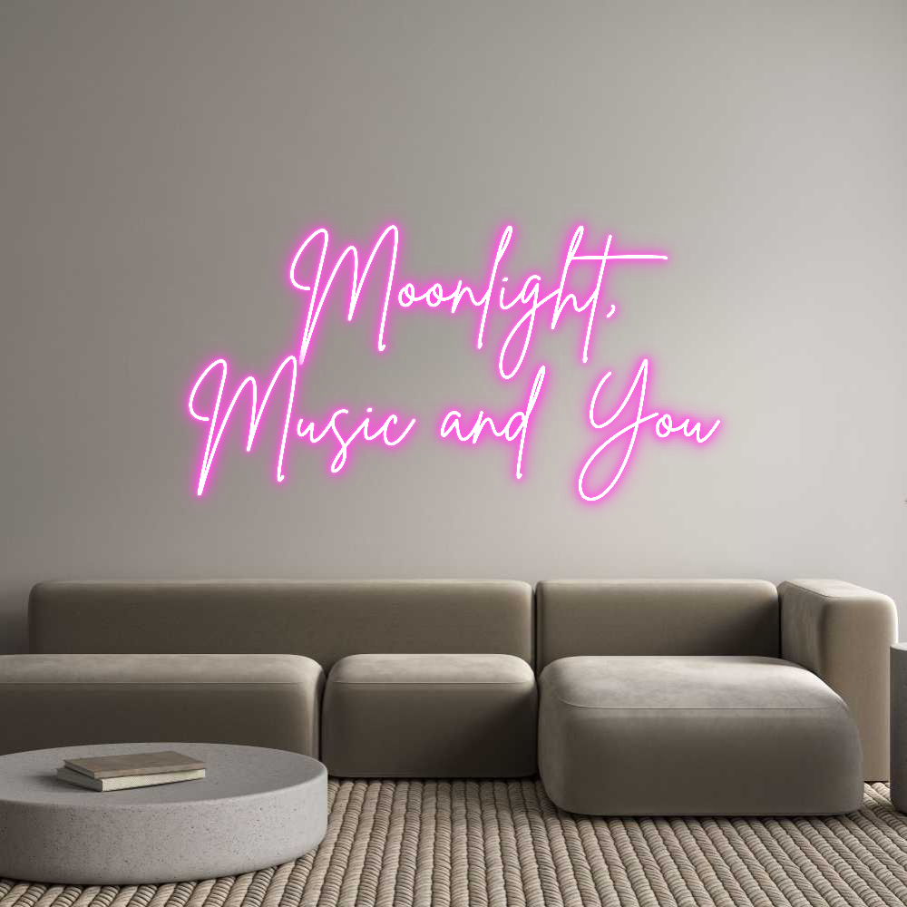 Aangepaste neonreclame online-editor Moonlight,
M...
