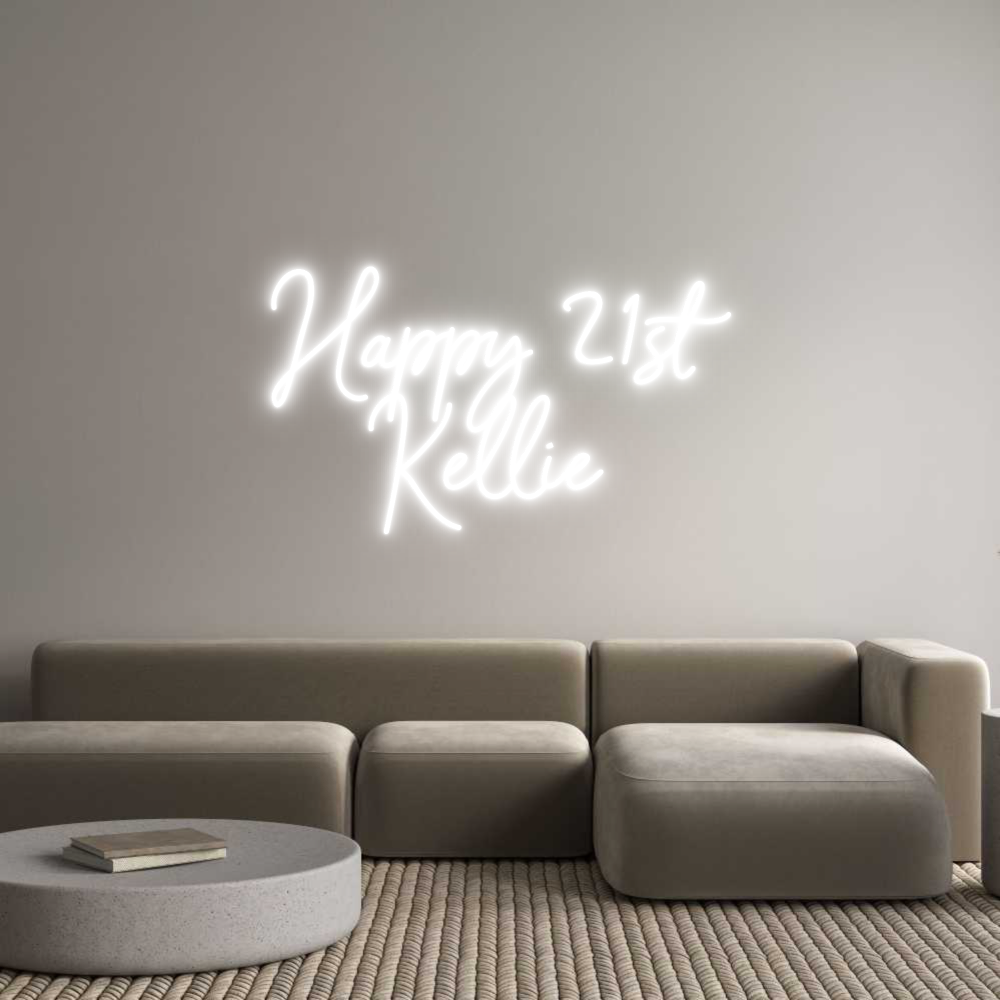 Custom Neon Sign Online Editor Happy 21st
 ...