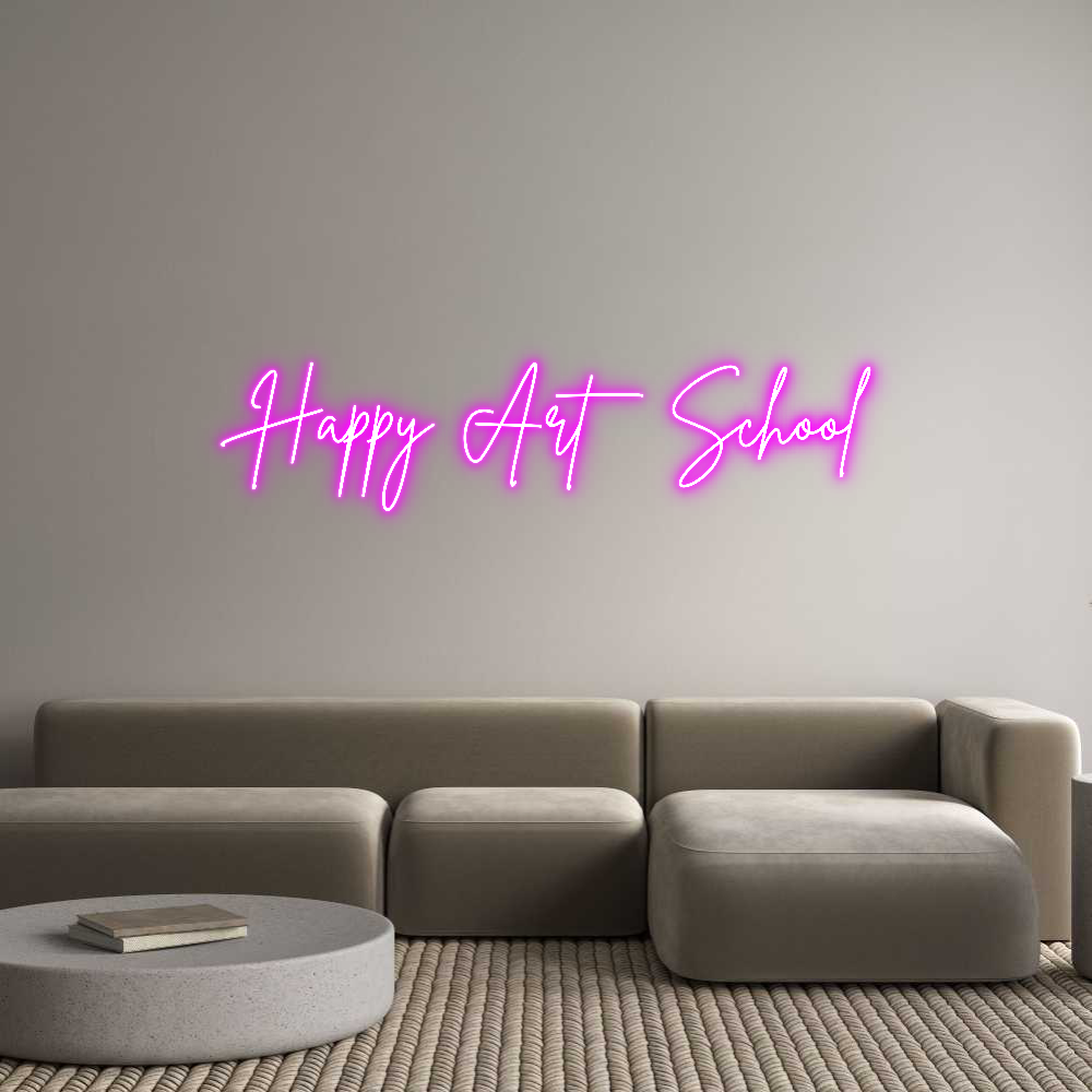 Editor on-line de letreiros neon retroiluminados personalizados Happy Art Sch...