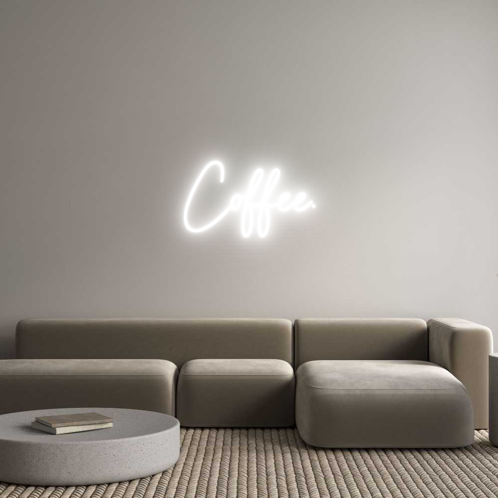 Editor online di insegne al neon personalizzate per caffè.