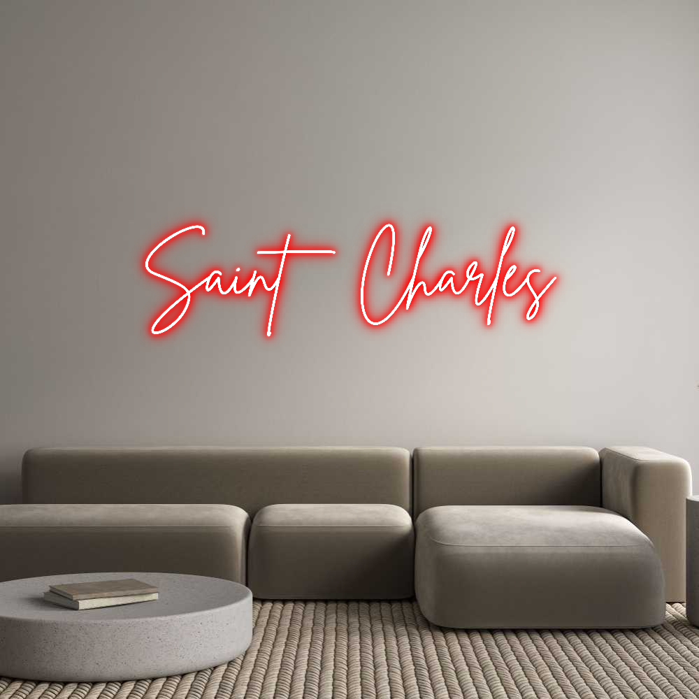 Editor on-line de letreiros neon personalizados Saint Charles
