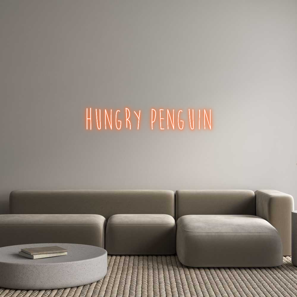 Editor on-line de letreiros de neon personalizados Hungry Penguin