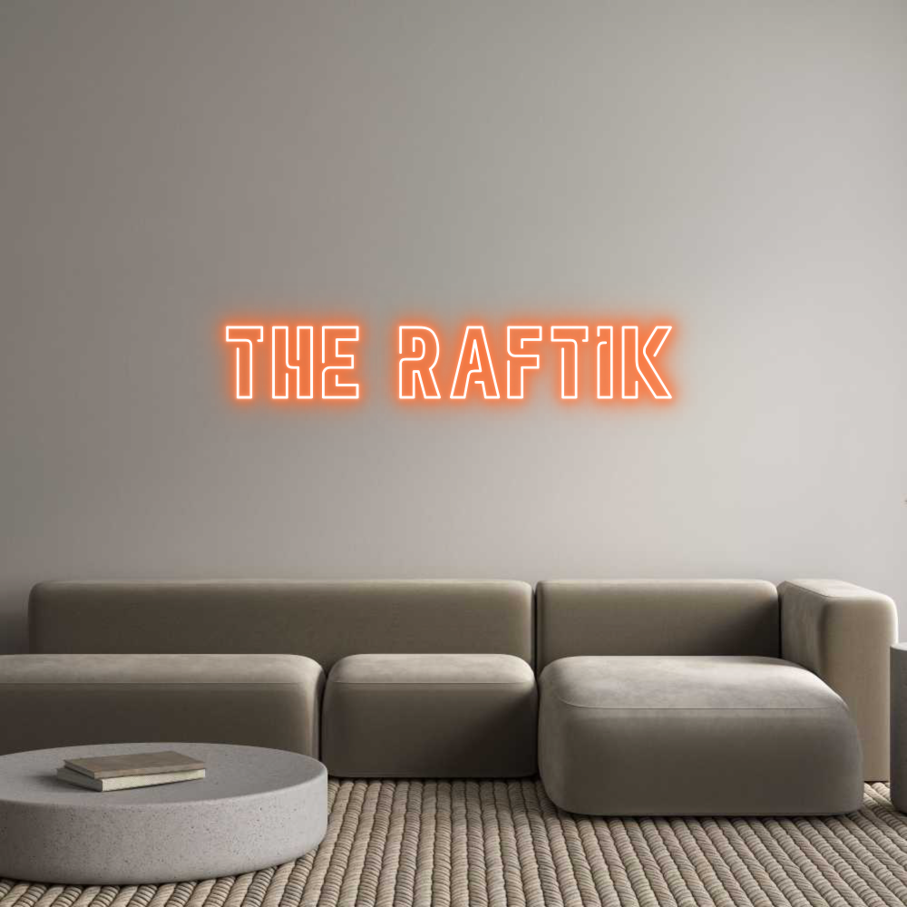 Aangepaste neonreclame online-editor THE RAFTIK