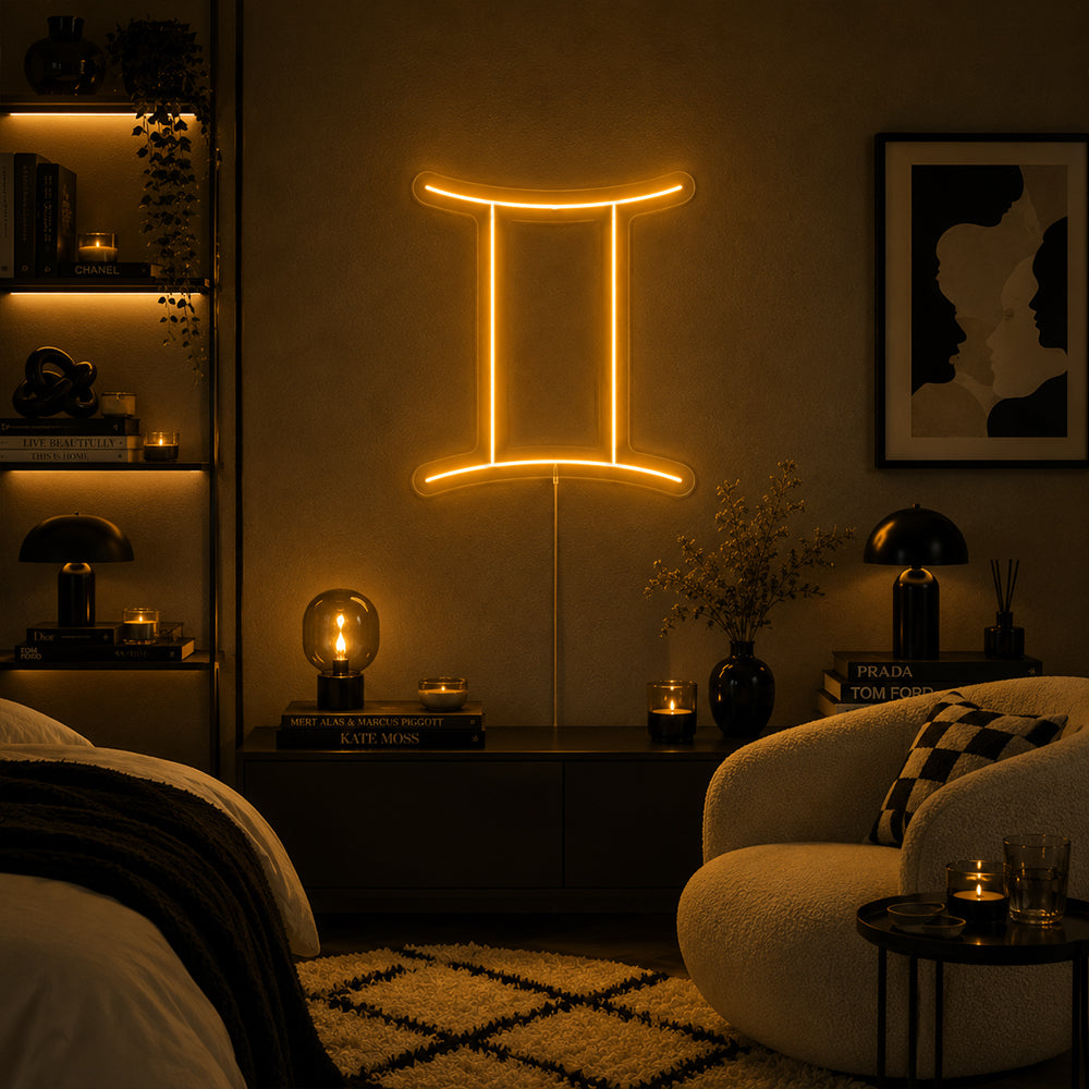 Gemini ledet neonskilt - laget i London Zodiac Neon Signs