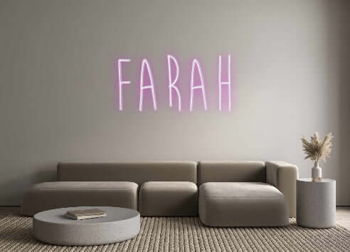 Editor on-line de letreiro de néon retroiluminado personalizado Farah